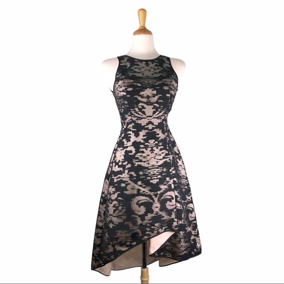 Milly Black & Pink Lacey High Low Dress - Picture 1 of 8